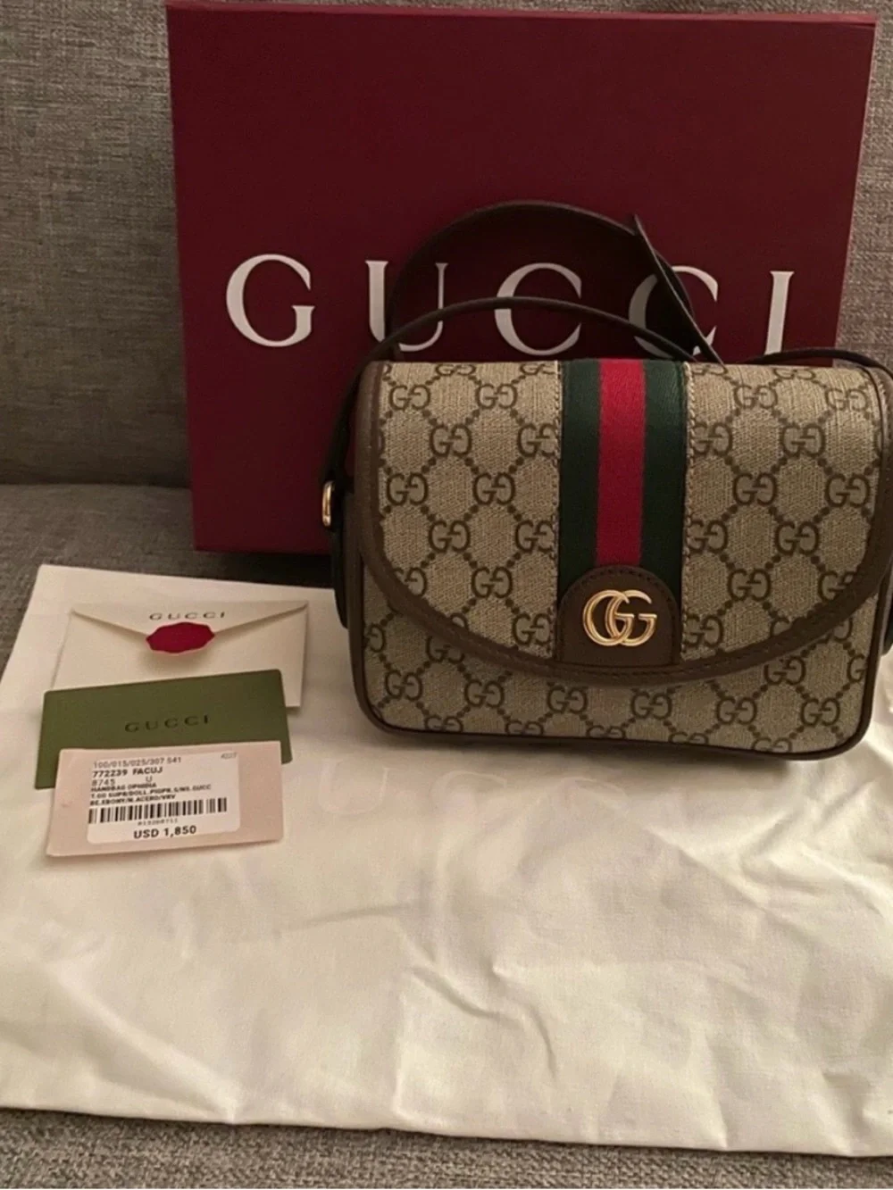 AUTHENTIC GUCCI OPHIDIA MINI SHOULDER BAG - Picture 11 of 12